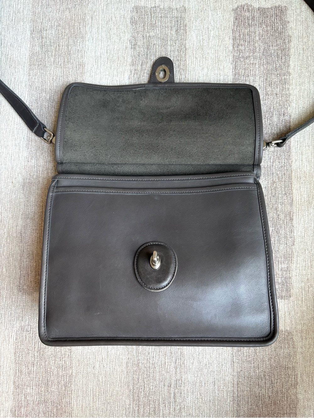 COACH Vintage Willis Grey Gray Leather Crossbody Shoulder Bag Handbag 9927 - Picture 7 of 13